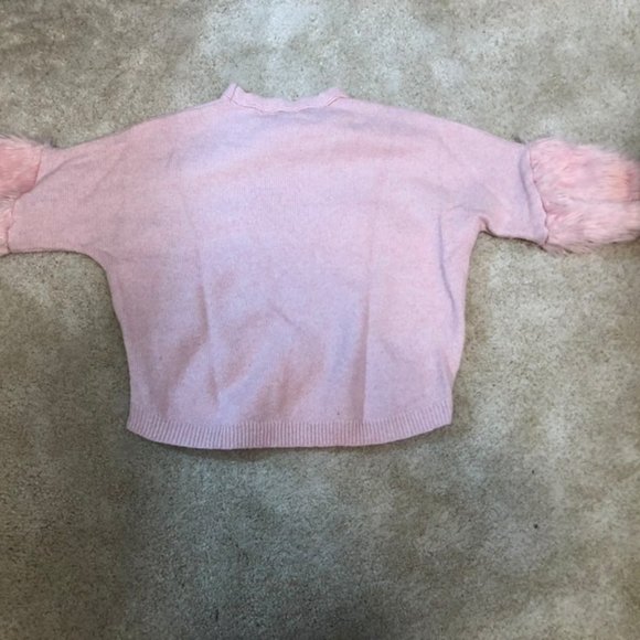 pink fuzzy knitted sweater with puffy sleeves! - Picture 3 of 3